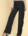 Fringe Trim Wide Leg Pants