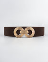 Geometric Buckle Elastic Wide Belt