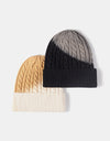 Contrast Tie-Dye Cable-Knit Cuffed Beanie