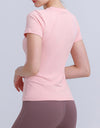 Round Neck Short Sleeve Active Top