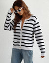 Woven Right Striped Button Front Cardigan