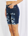 Judy Blue Lucy High Rise Patch Bermuda Shorts