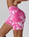 Tie Dye Wide Waistband Slim Fit Sports Shorts