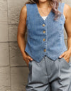 Button Down Denim Vest