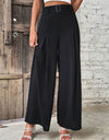 Ruched High Waist Wide Leg Pants