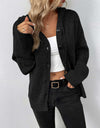 Button-Down Long Sleeve Hooded Sweater