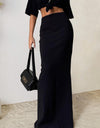 Elastic Waist Maxi Skirt