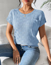 Round Neck Short Sleeve Knit Top