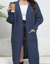 Open Front Dropped Shoulder Cardigan