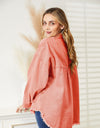Distressed Raw Hem Denim Jacket