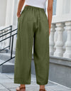 Drawstring Pocketed Wide Leg Pant