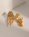 18K Gold-Plated Stainless Steel Jellyfish Earrings