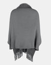 Fringe Open Front Long Sleeve Poncho