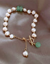 Pearl Green Stone Link Bracelet