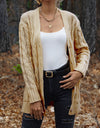 Cable-Knit Button Down Cardigan