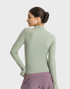 Half Zip Thumbhole Sleeve Sports Top