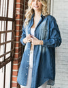 Veveret Pocketed Button Up Washed Denim Shirt