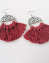 Tassel Detail Leopard Drop Earrings