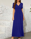 Surplice Short Sleeve Maxi Dress