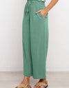 Drawstring Paperbag Waist Wide Leg Pants