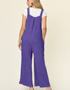 Double Take Full Size Texture Sleeveless Wide Leg Overall