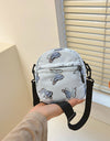 Butterfly Print Polyester Shoulder Bag