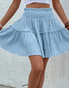 Smocked Waist Frill Trim Skirt