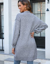 Open Front Dropped Shoulder Cardigan with Pocket