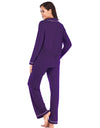 Collared Neck Long Sleeve Loungewear Set with Pockets