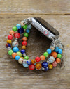 Synthetic Imperial Jasper Beaded Watchband Bracelet