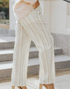 Striped Smocked Waist Wide Leg Pants