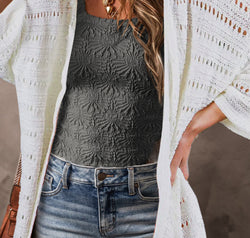 Openwork Open Front Long Sleeve Cardigan