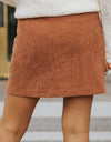 Double Take Buttoned Corduroy Mini Skirt