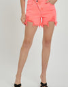 RISEN Raw Hem Asymmetrical Waist Denim Shorts