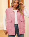 Pocketed Button Up Sleeveless Denim Jacket