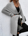 Open Front Dropped Shoulder Longline Cardigan