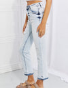 RISEN Full Size Camille Acid Wash Crop Straight Jeans