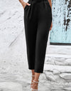 Straight Leg Cropped Pants with Pockets