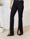 Kancan V-Waistband Slit Flare Pants