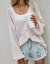 Openwork Button Front Cardigan