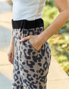 Celeste Design Full Size Leopard Contrast Sweatpants