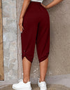 Full Size Roll-Tab Capris Pants