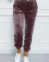 Wide Waistband Drawstring Cropped Joggers