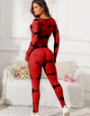 Scoop Neck Long Sleeve Active Jumpsuit