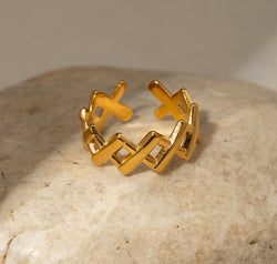 Stainless Steel Cutout Open Ring