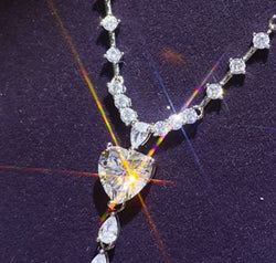 3 Carat Moissanite 925 Sterling Silver Drop Necklace