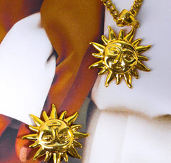 Sun Pendant Copper Necklace