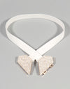 Rhinestone Heart Buckle Elastic Belt