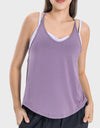 Slit Spaghetti Strap Scoop Neck Active Cami