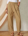 Full Size Elastic Waist Pants with Pockets